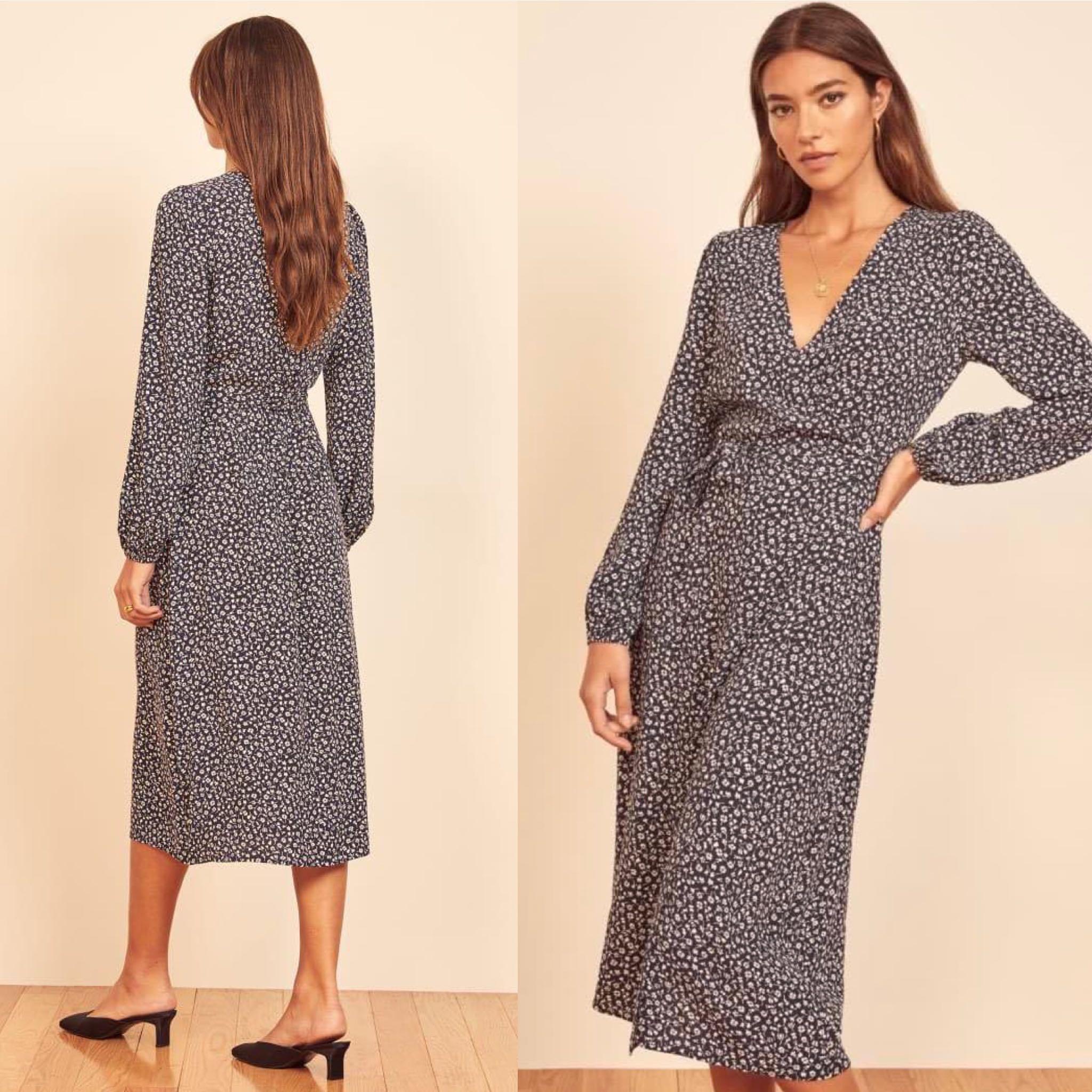 Reformation Liva Wrap Midi Dress 