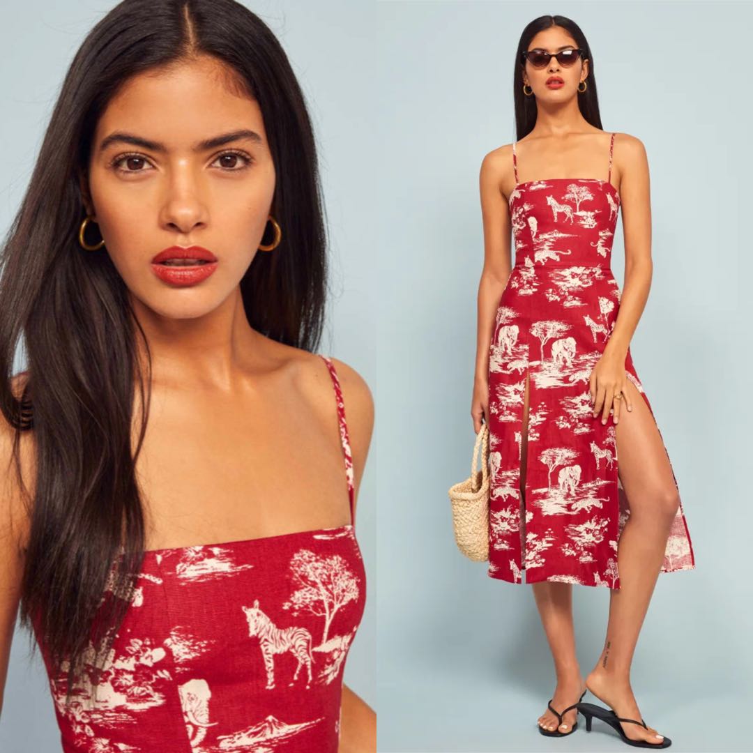 Reformation Wisconsin Slit Midi Dress 