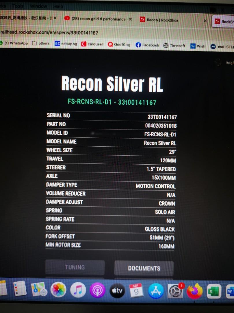 Rockshox recon silver top rl 29 120mm