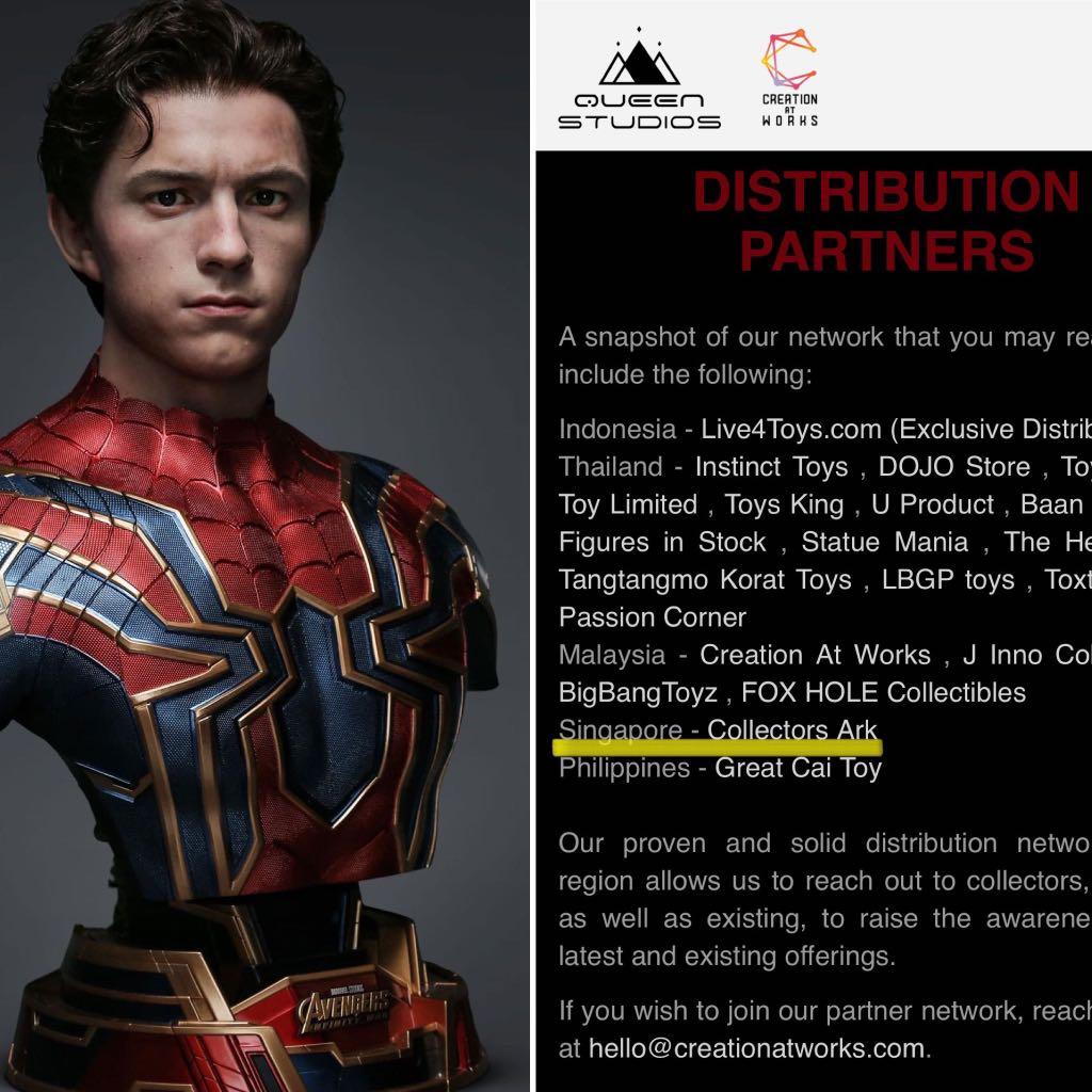 Sg Official Qs Distributor With Gallery !!! Avengers Endgame Tom Holland  Spider-Man 1:1 Life Size Bust. 888 Pcs From Avengers End Game, Hobbies &  Toys, Toys & Games On Carousell