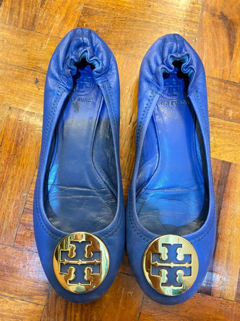 Tory Burch Royal Blue Color in Gold Hardware, Women's Fashion, Footwear,  Flats & Sandals on Carousell