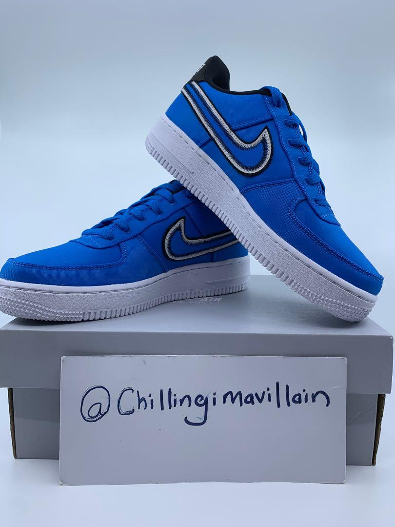 US 5 7Y Nike Air Force 1 One AF1 Forces Photo Blue White Swoosh