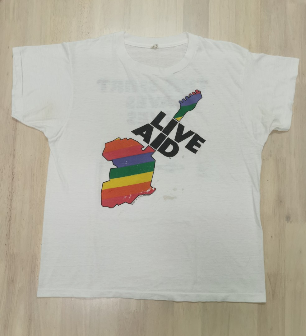 Vintage 80s Live Aid Shirt Concert, Men 