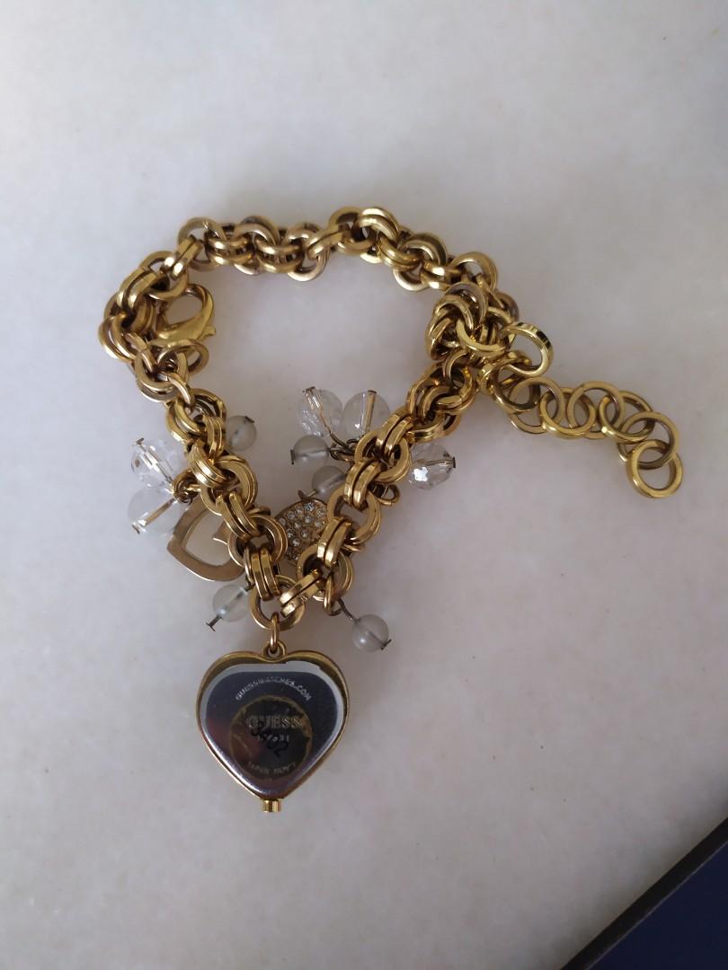 Guess | Jewelry | Guess Charm Bracelet With Watch | Poshmark