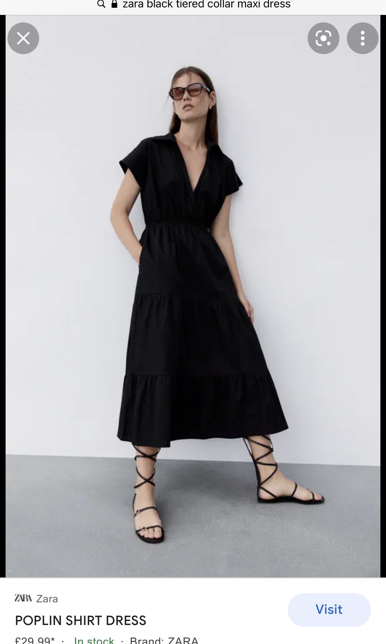 Zara black tiered sales dress