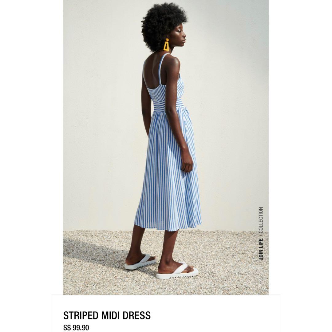 Striped midi online dress zara