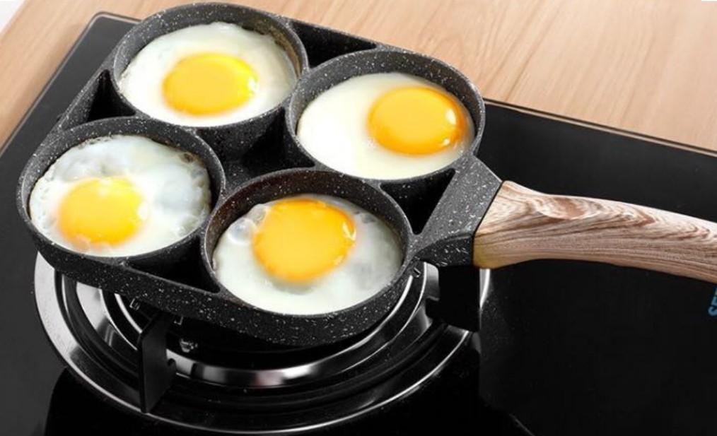 Four-cup Egg Pan Frying Egg Cooker Burger Pan for Breakfast Non-stick  Frying Pan 