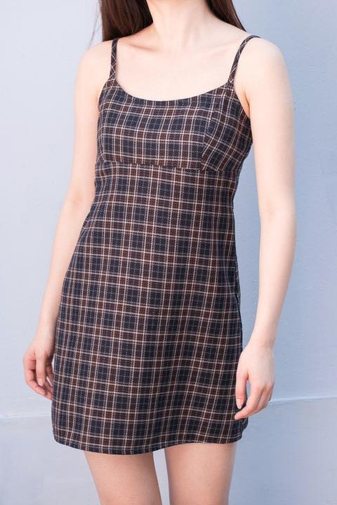 💙 Brandy Melville Colleen Plaid Dress, Women's Fashion, Dresses & Sets,  Dresses on Carousell