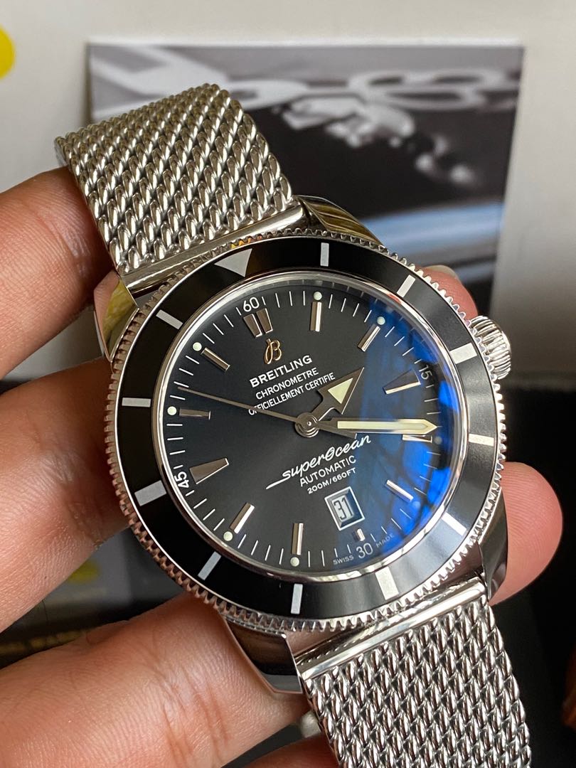Breitling superocean clearance heritage mesh bracelet