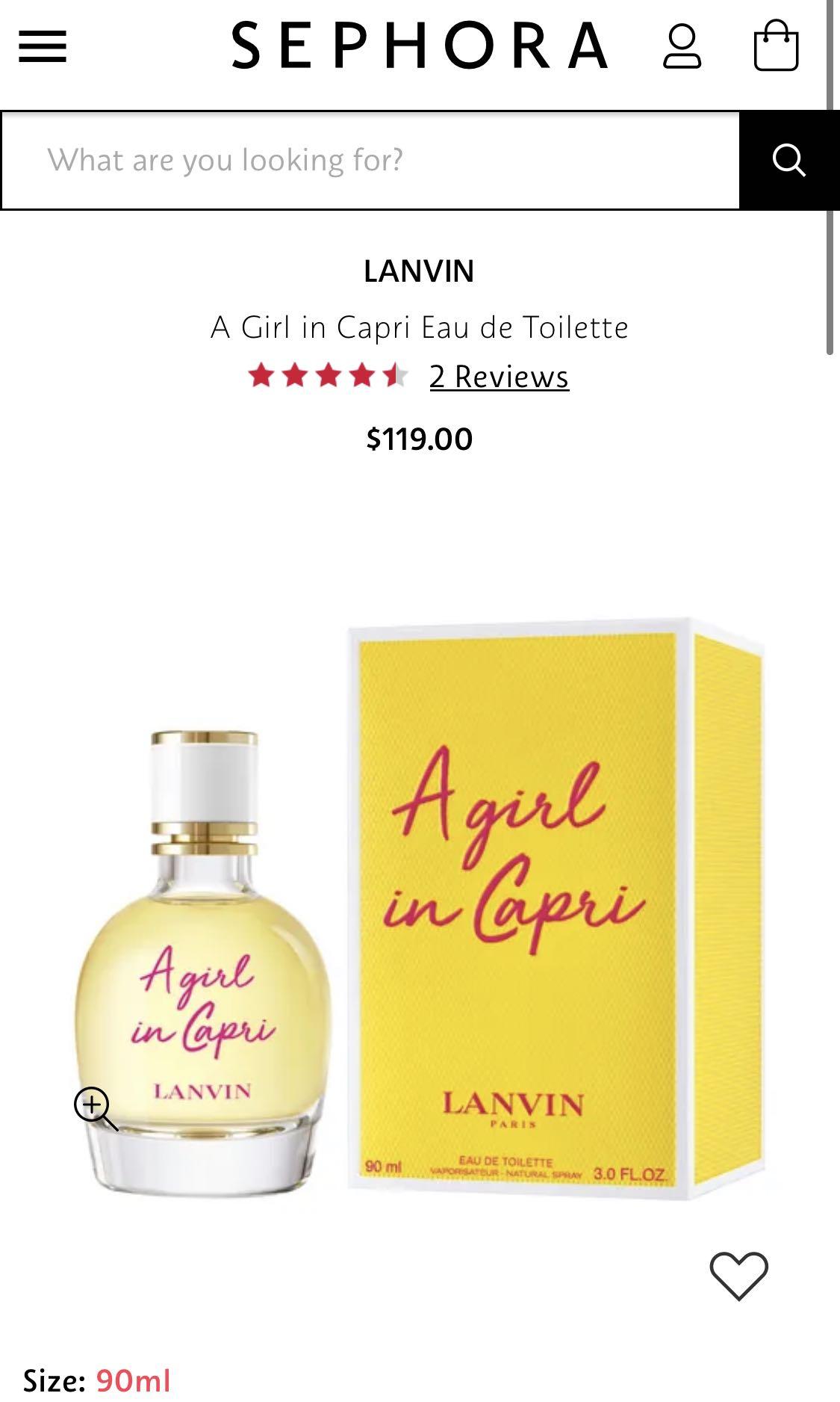 Lanvin a girl on sale in capri edt 90ml