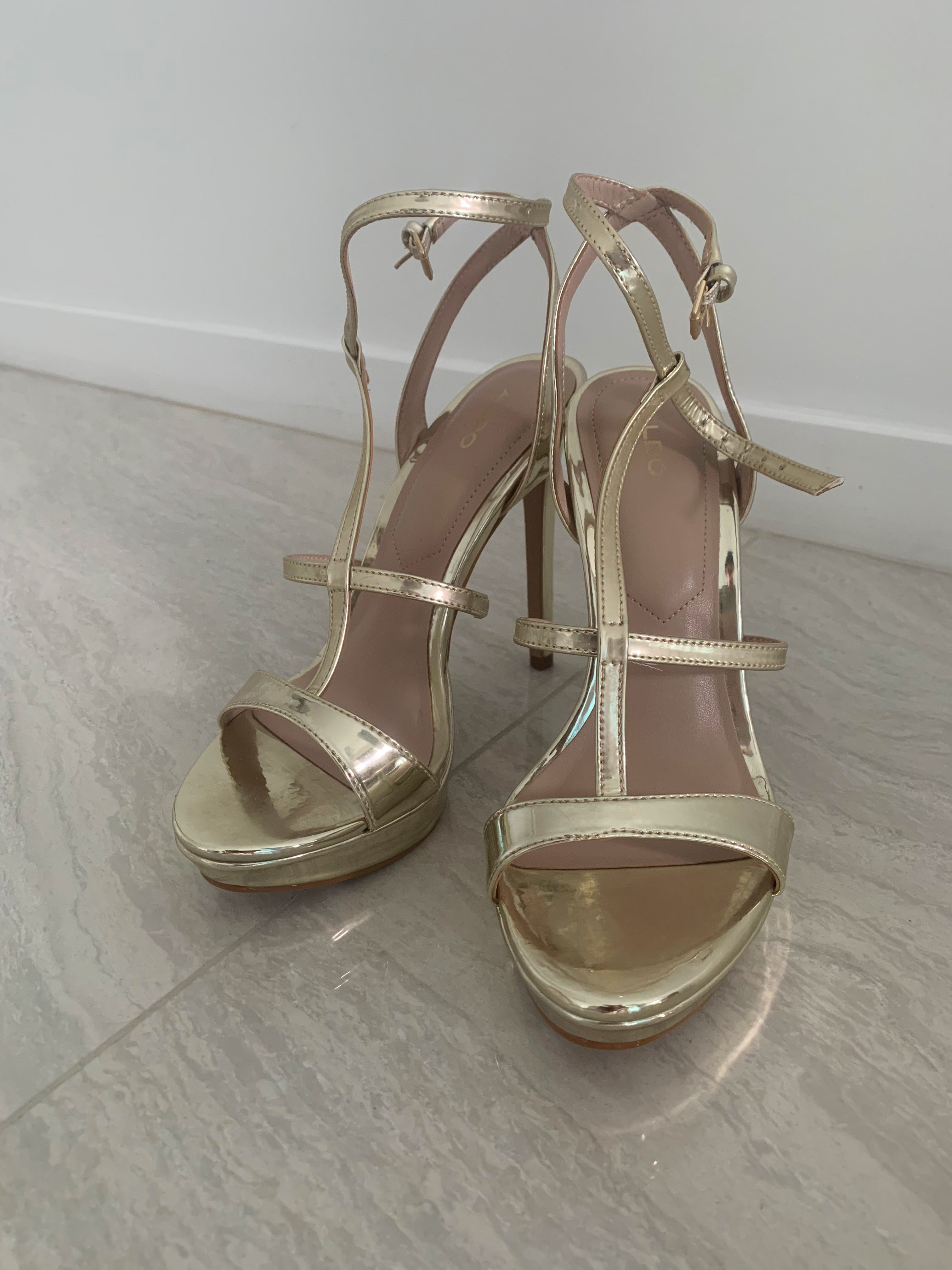 Aldo gold clearance sandal heels