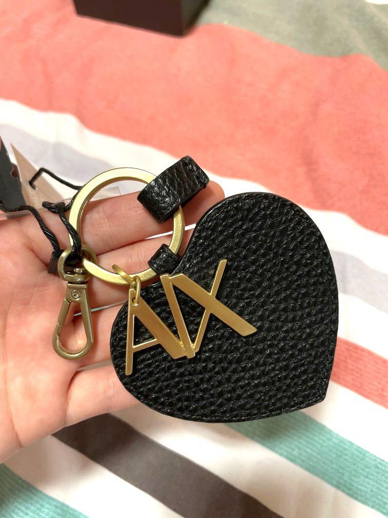 Armani Exchange Leather Gold Keychain