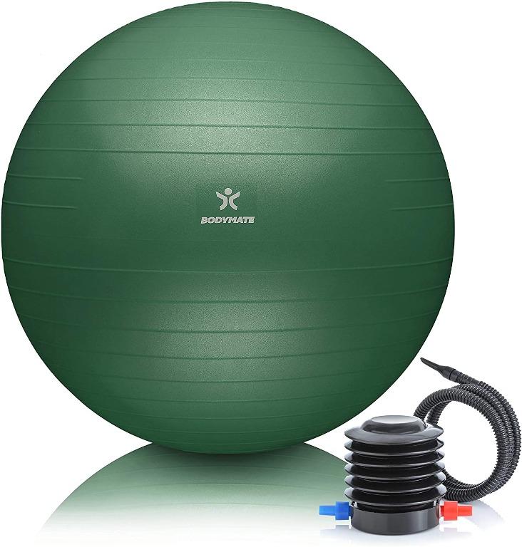 BLACK BODYMATE Anti burst Exercise Ball Includes Ebook and air