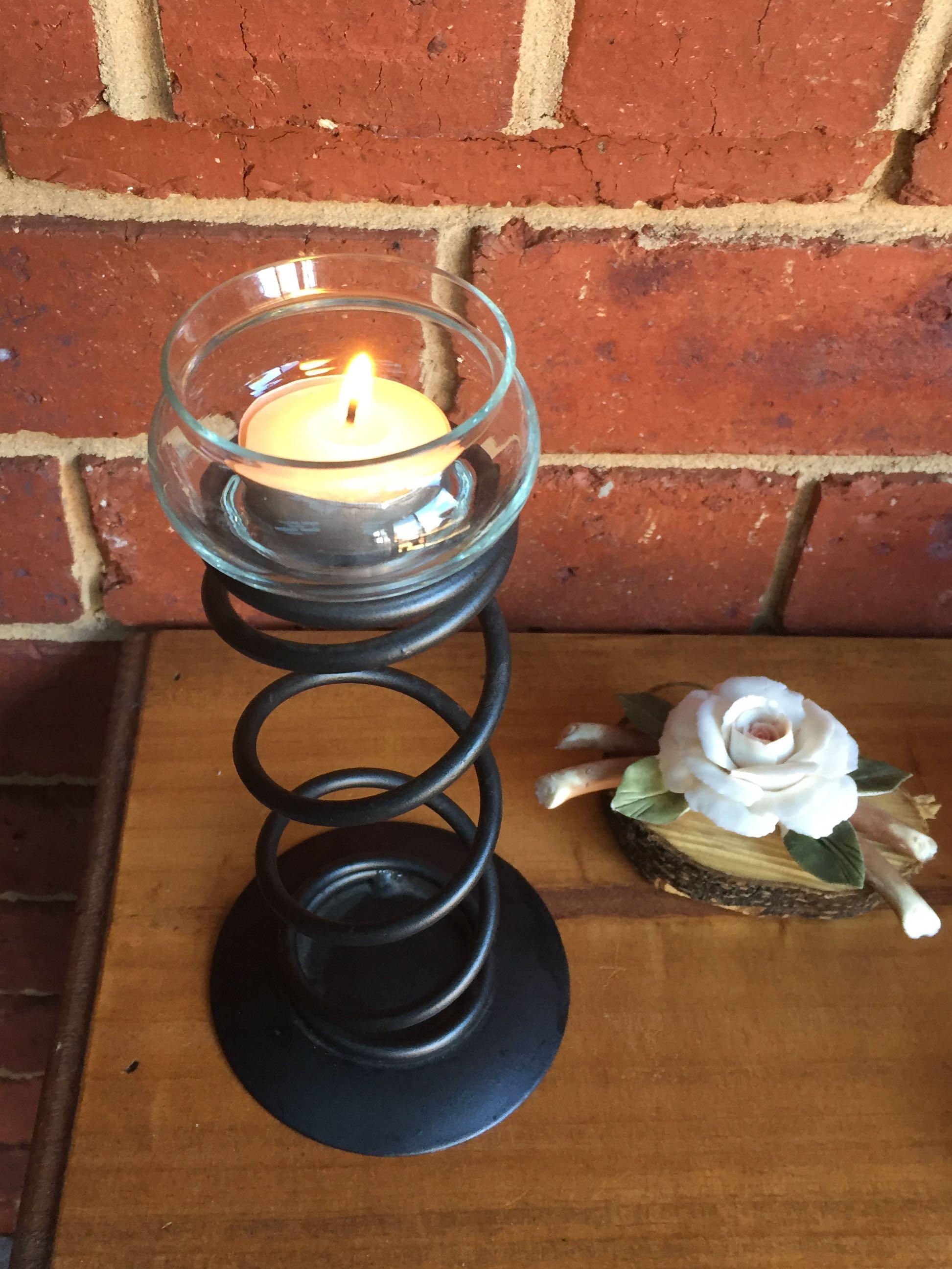 Black Metal Tealight Candle Holder, Furniture & Home Living, Home Decor