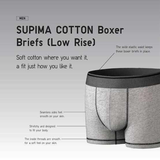BNWT UNIQLO Supima Cotton Boxer Brief (Low rise), Men's Fashion, Bottoms,  Underwear on Carousell