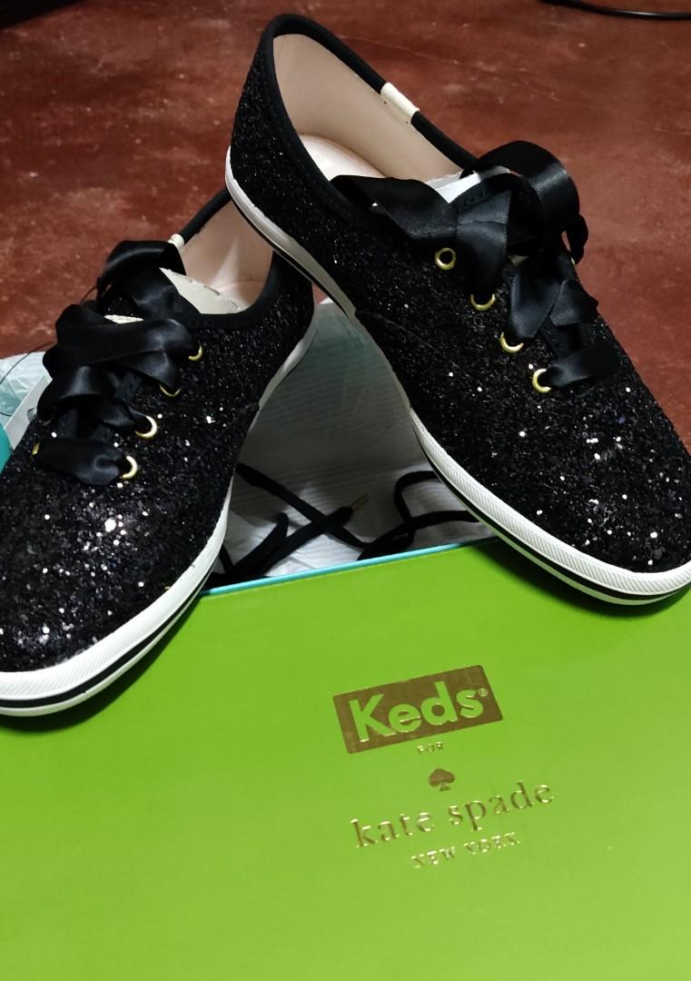 BRAND NEW/UNUSED] Keds x Kate Spade New York Champion Glitter (Black) US  Size: 7 (24 cm), Women's Fashion, Footwear, Sneakers on Carousell