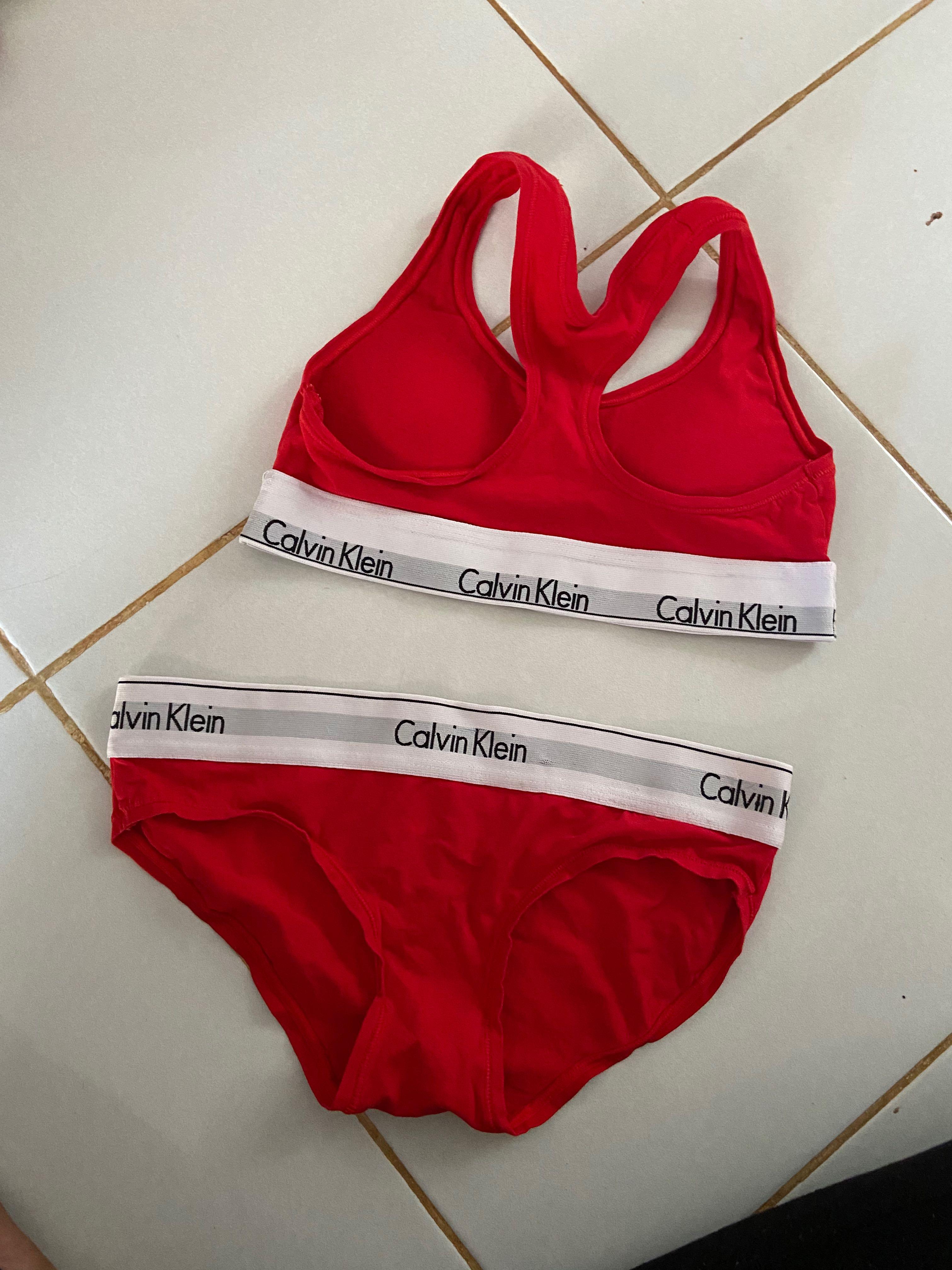 calvin klein triangle bra white