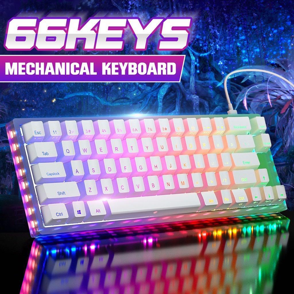 Mechanical Keyboard, 87 Keys Computer Keyboard Type C 40Gbps for PC (Yellow  Switch)