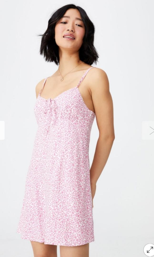 Cotton On Tie Front Pink Floral Dress