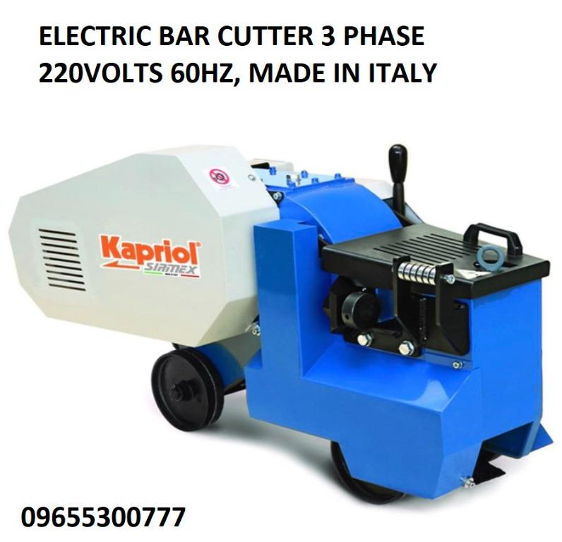 ELECTRIC BAR CUTTER 3 PHASE 220VOLTS 60HZ, MADE IN ITALY, Commercial