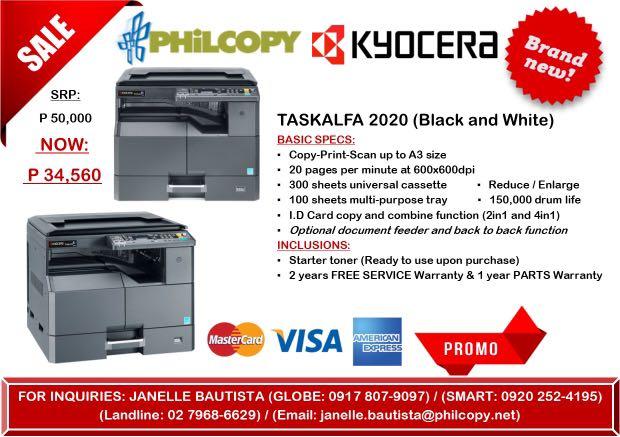For Sale Xerox Machine Kyocera Taskalfa 2020 (Category: Printers, Scanners & Copiers) located in Manila. Submitted by kyocerajanelle (Listing ID 1114520171, Image 1). Description: .