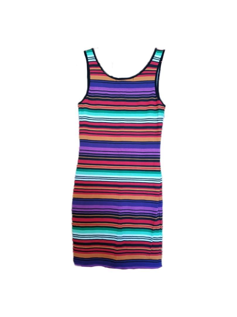 Rainbow striped discount dress forever 21