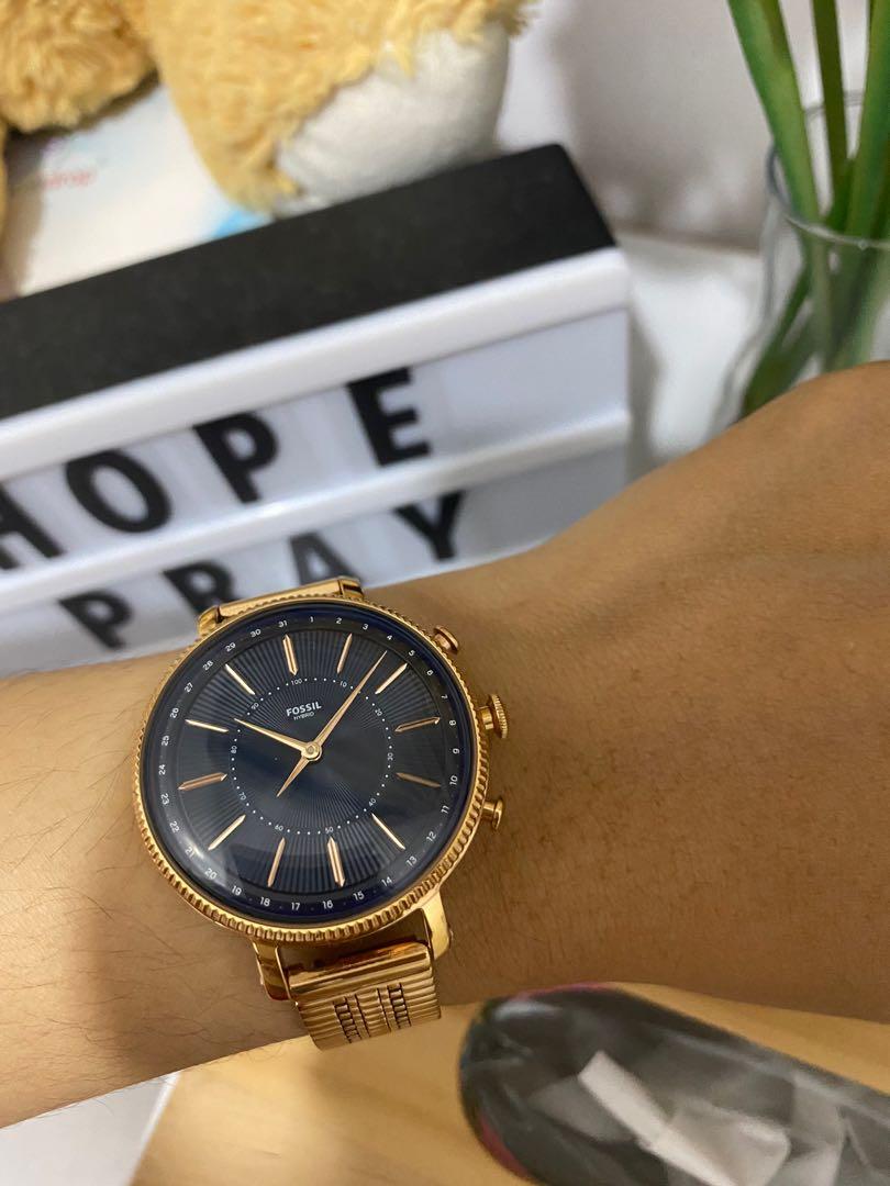 Fossil Hybrid Smartwatch Cameron Rose Gold Tone Women s Fashion Watches Accessories Watches on Carousell