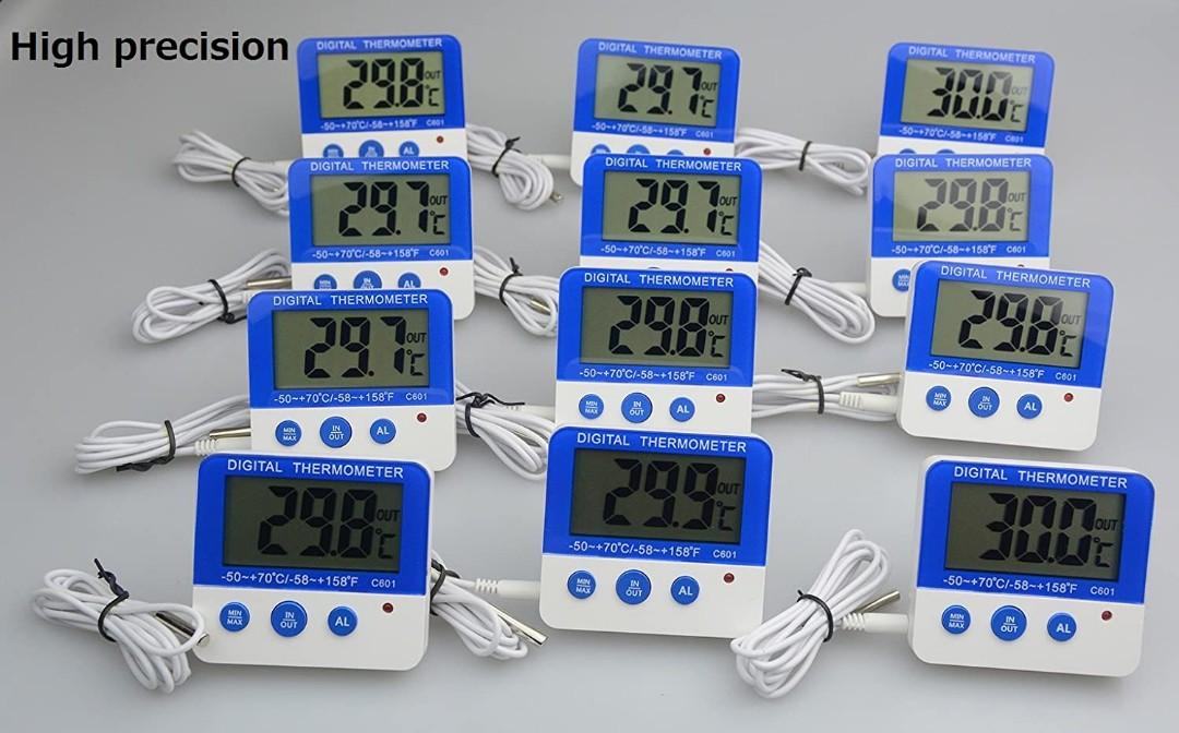 LXSZRPH Reptile Thermometer Hygrometer with High Low Temperature Alarm  Digital Temperature Humidity Meter Gauge with Hook for Reptile Tanks