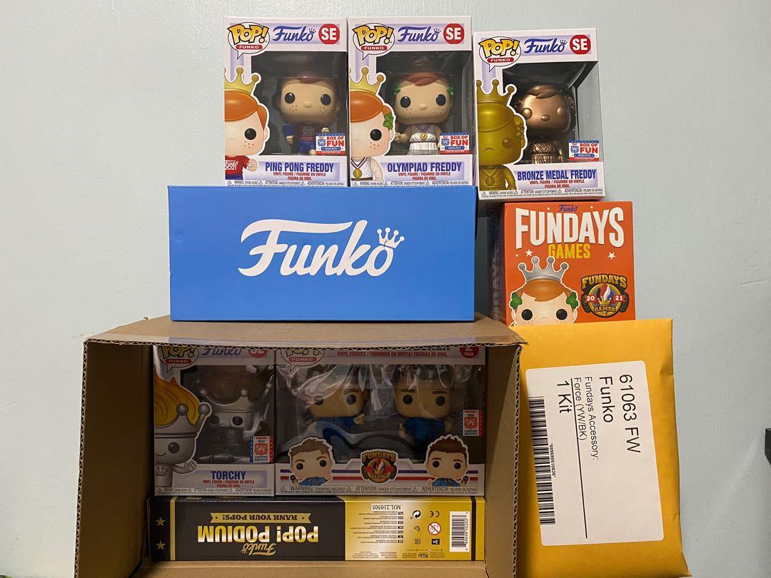 Funko Fundays Box of Fun 1 & 2 Freddy Funko Torchy Pop Podium