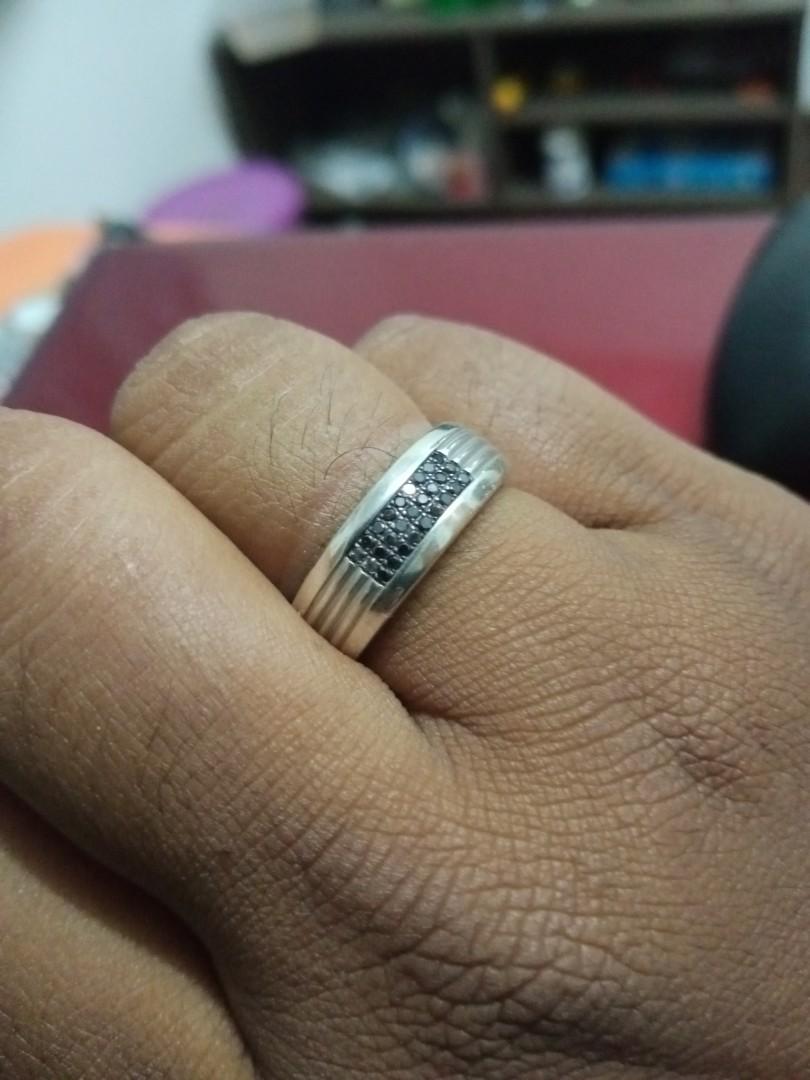 Habib Jewels Men Paladium Rings with black diamond