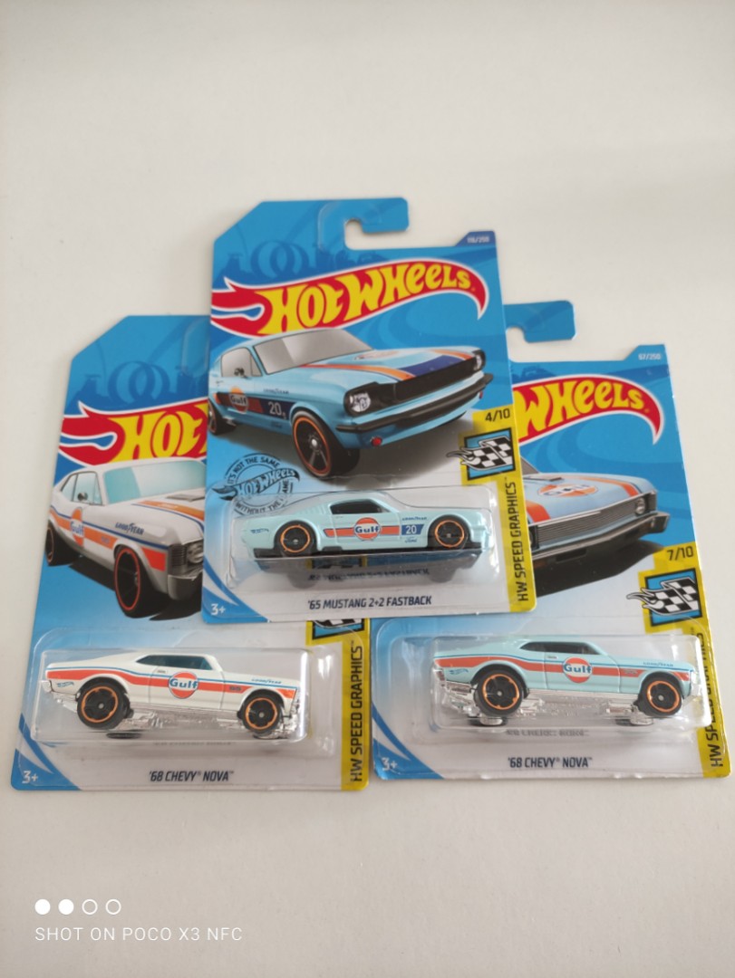 Hot Wheels Gulf 65 Mustang 2 2 Fastback 68 Chevy Nova Hobbies