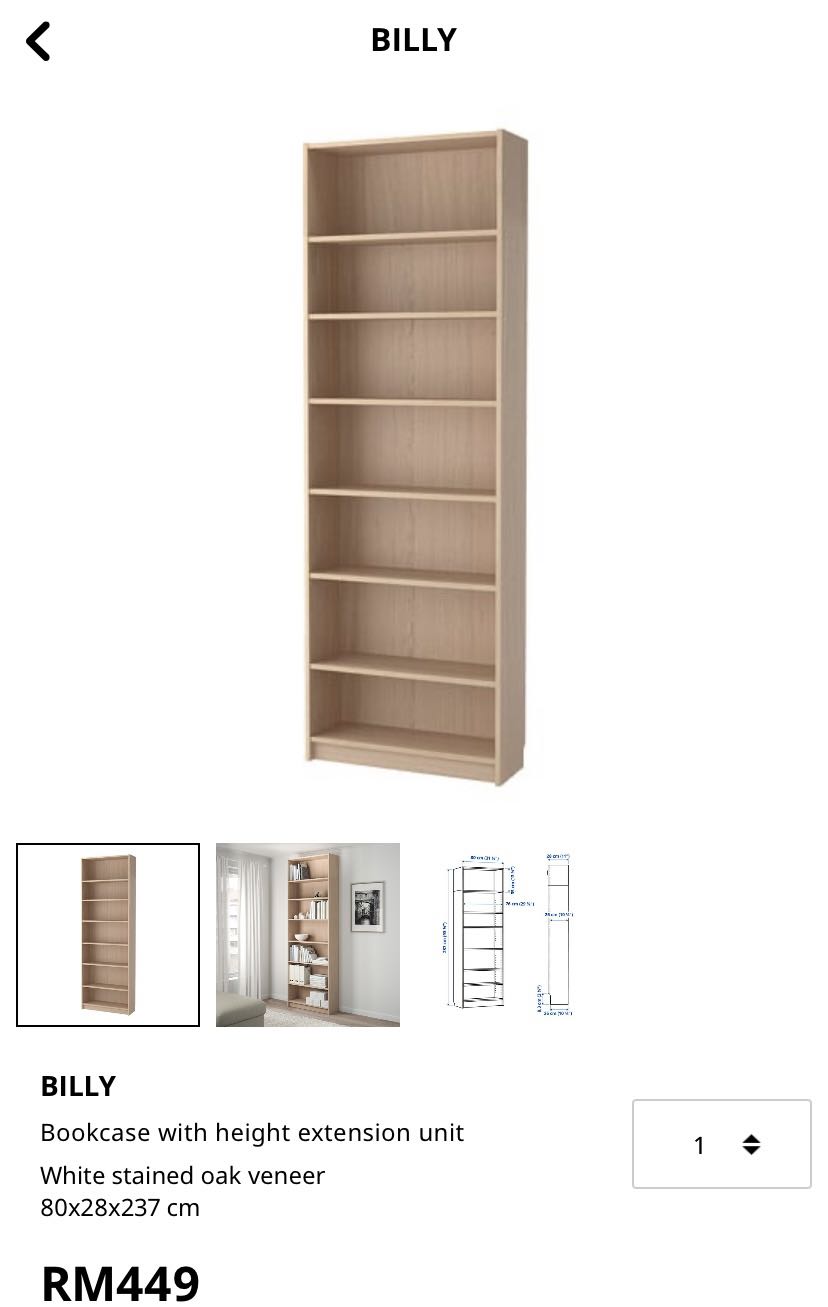 Ikea Billy Bookcase Home Furniture, Ikea Billy Bookcase Size Chart