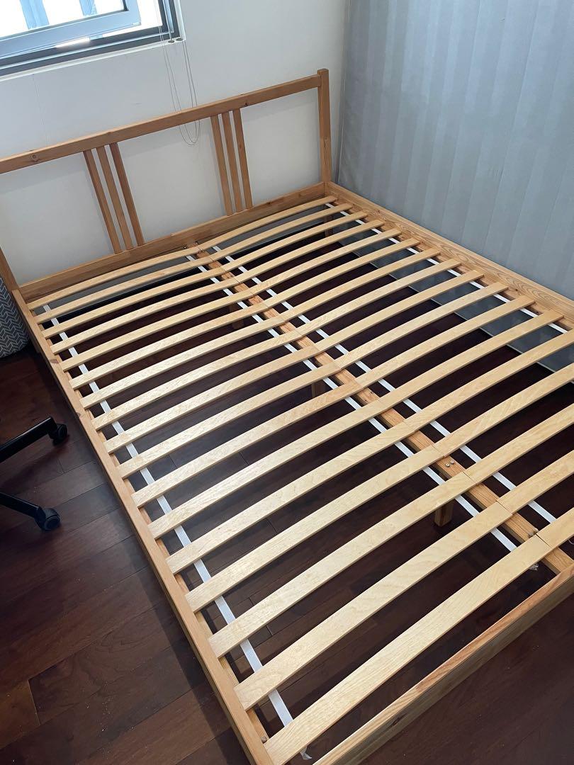 IKEA Fjellse Queen bed frame with Luroy slats, Furniture & Home Living