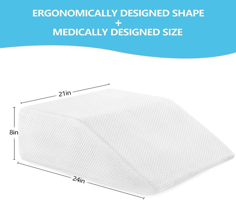 Leg Elevation Pillow with Cooling Gel Memory Foam Top, Wedge Pillow to Solve Back& Leg &Joint