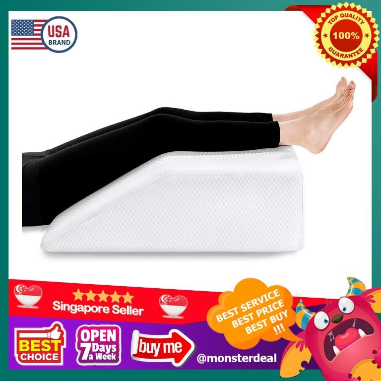 Leg Elevation Pillow with Cooling Gel Memory Foam Top, Wedge Pillow to Solve Back& Leg &Joint