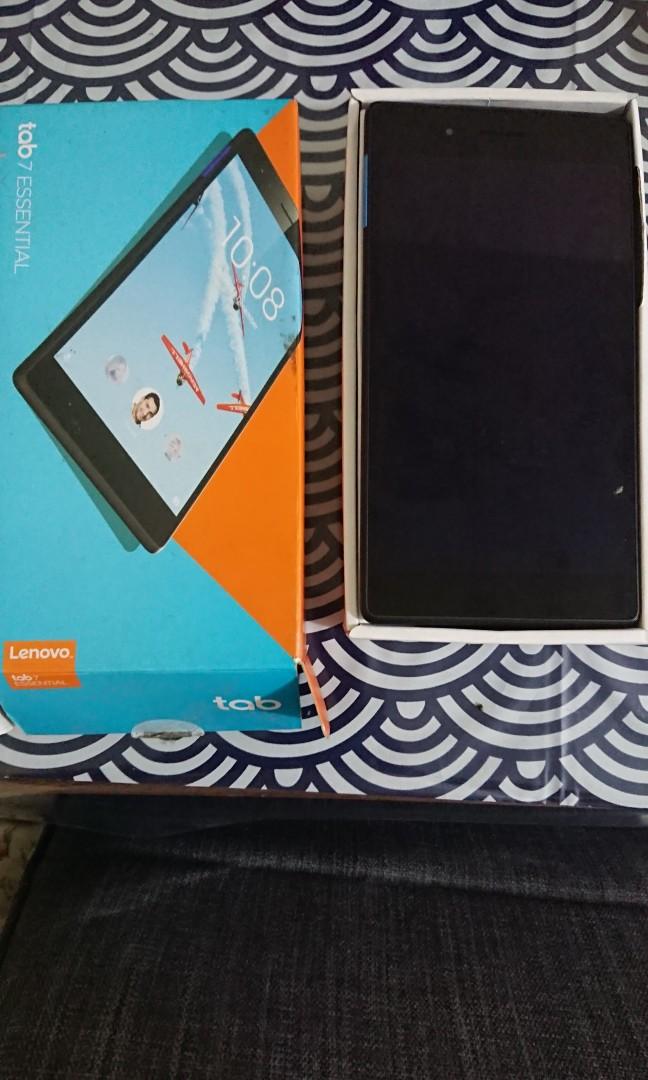 Lenovo Tab 7 essential, slate black (Category: Android) located in Mandaluyong City. Submitted by silentshark_08cad1 (Listing ID 1114452636, Image 1). Description: Slightly used, good as new, no scratches, no dents, no problems..very good tablet by lenovo.. Clear camera, back and Front...