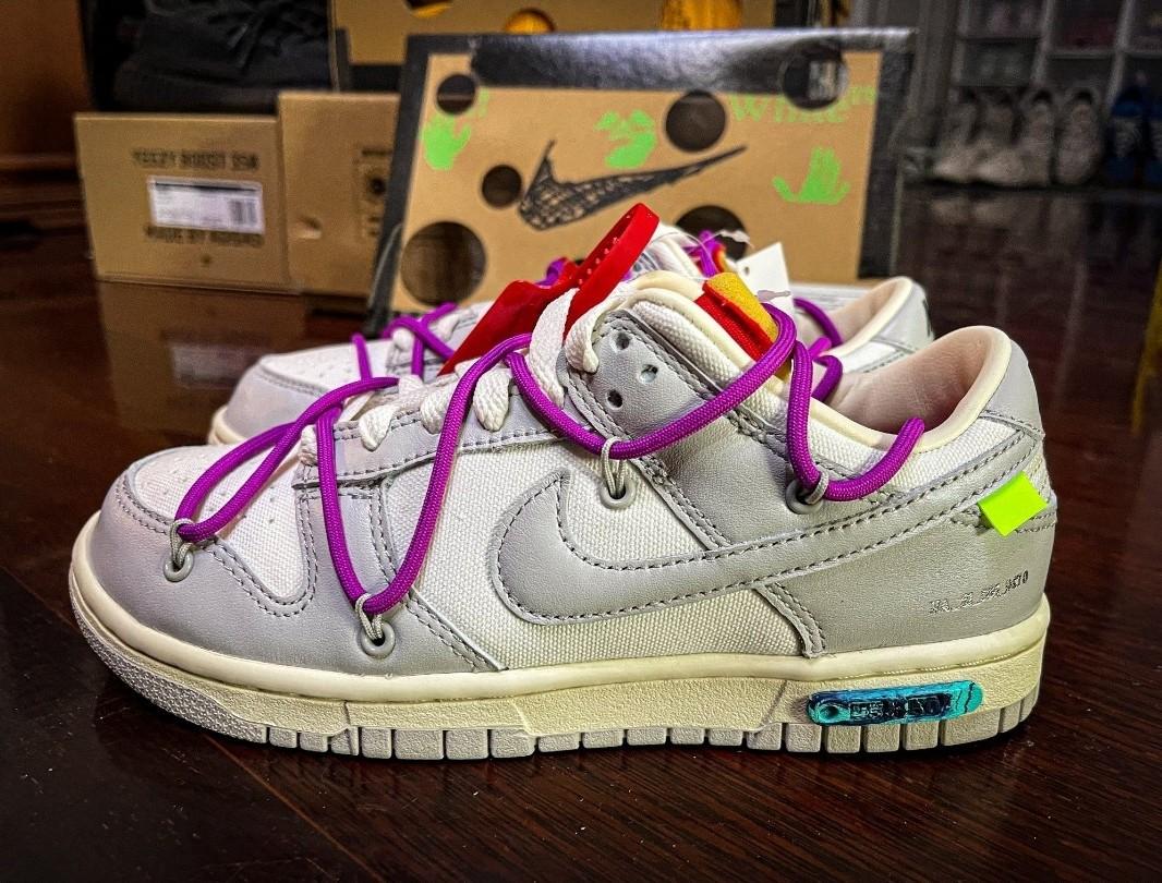 nike dunk low off-white lot45
