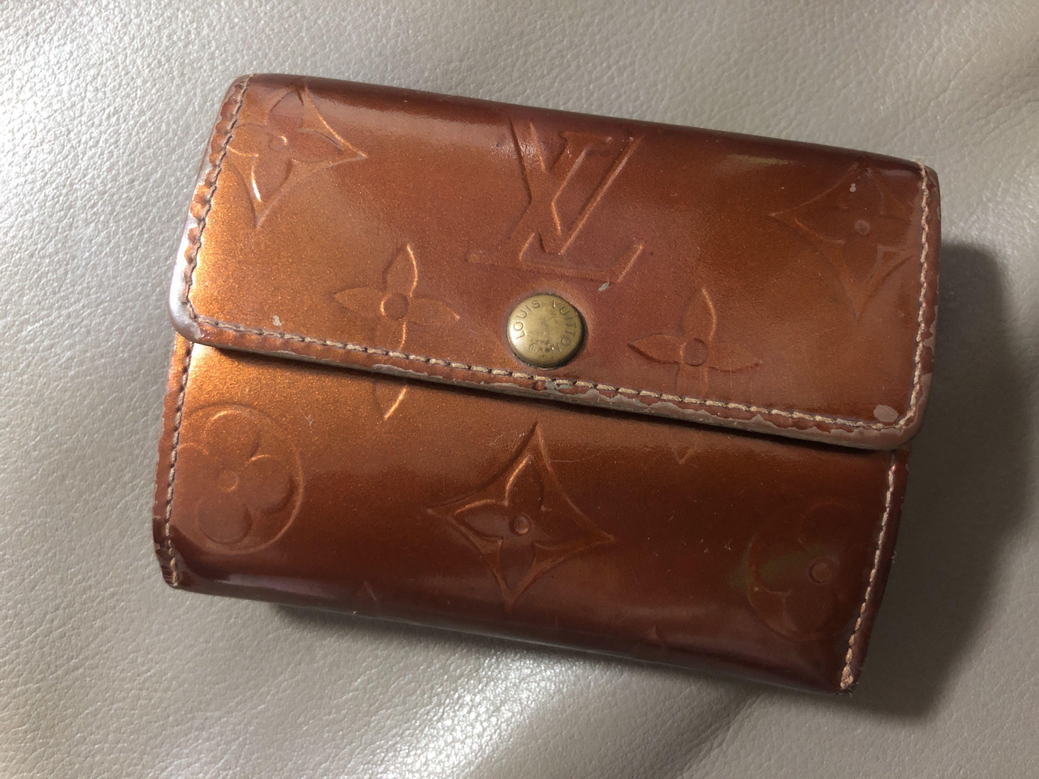 Brown Ludlow Coin Case Purse Vernis Bronze Wallet