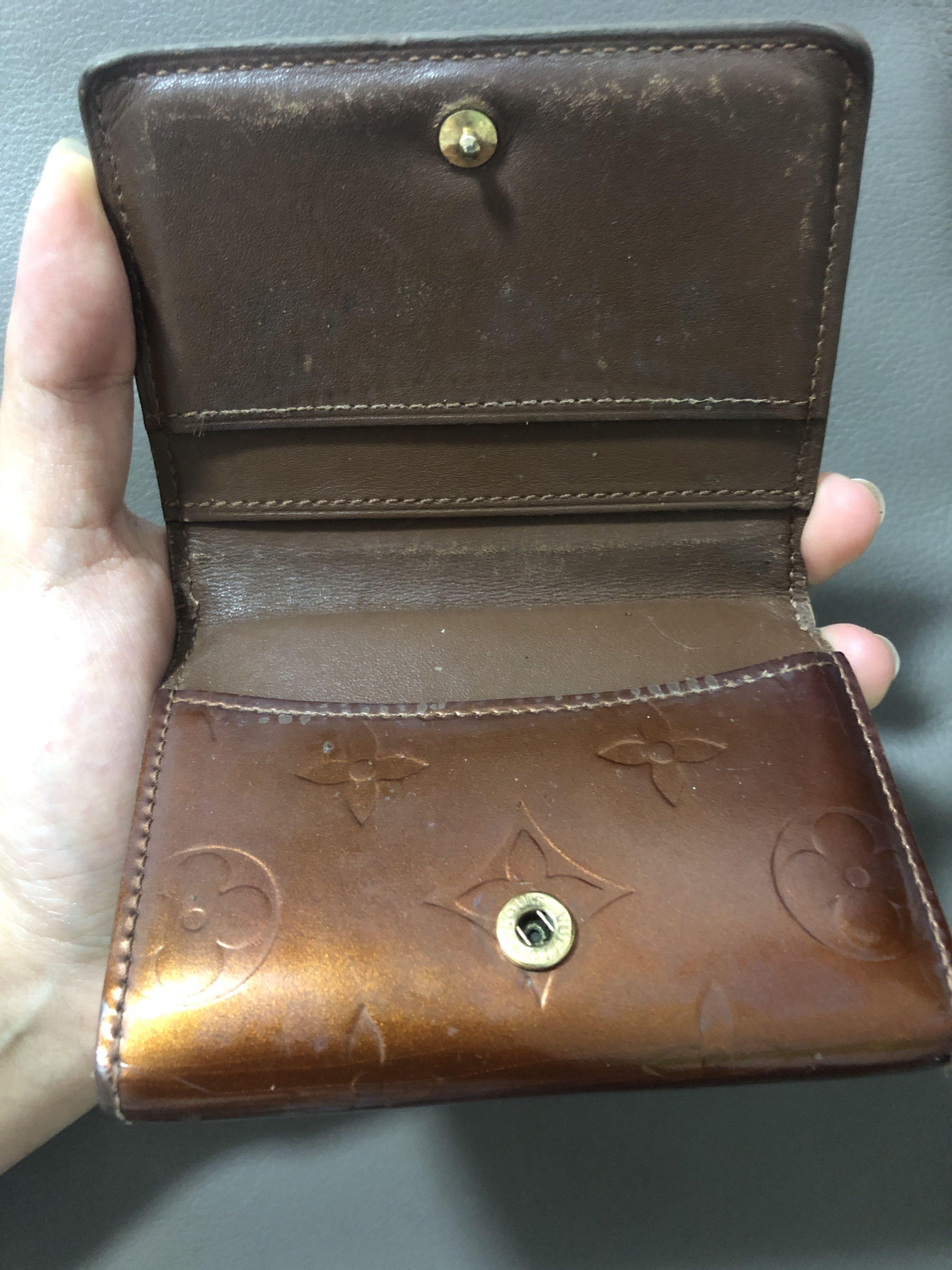 Brown Ludlow Coin Case Purse Vernis Bronze Wallet