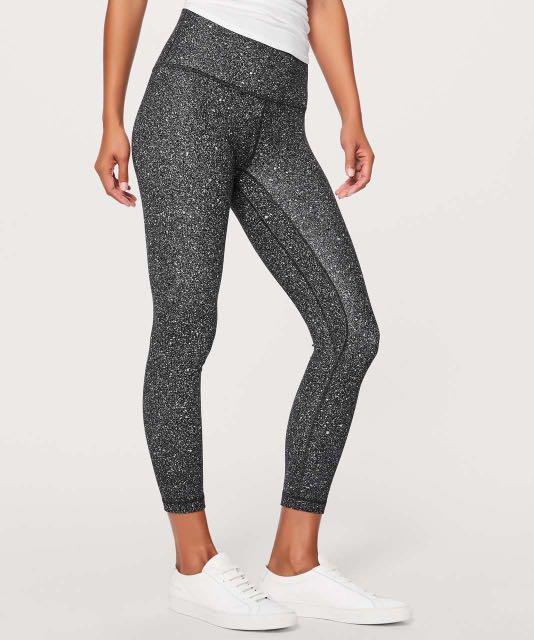 Lululemon align pant asia fit size M in luminesce splatter ice grey black Women s Fashion Activewear on Carousell