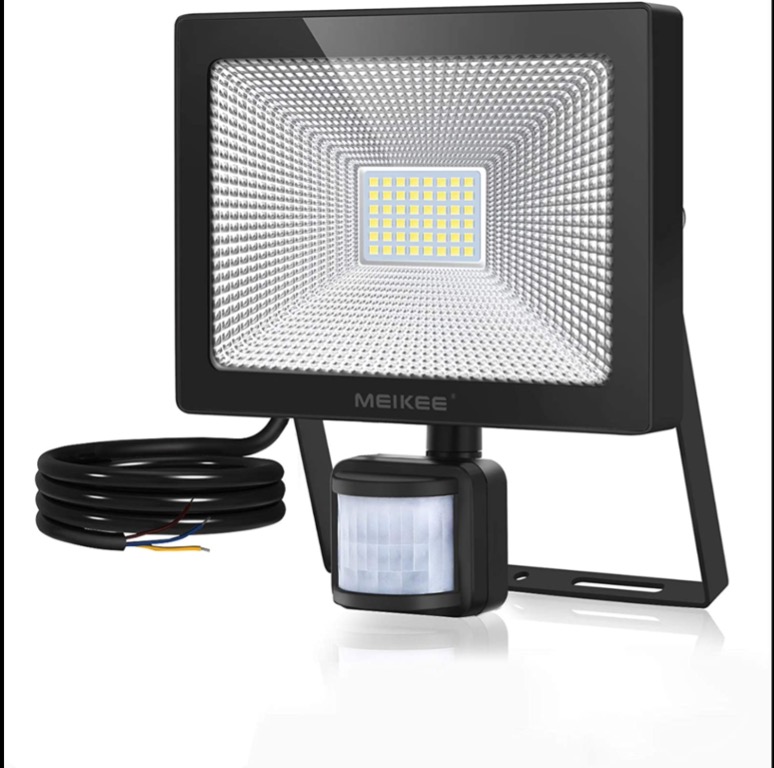 20W 6000k Plug in Security Lights 2 Adjustable Heads IP65 Waterproof Motion Detected Flood Light for Garage Yard Garden Porch DLLT LED Motion Sensor Outdoor Light 