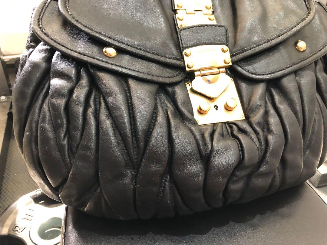 Coffer leather crossbody bag Miu Miu Black in Leather - 32133916