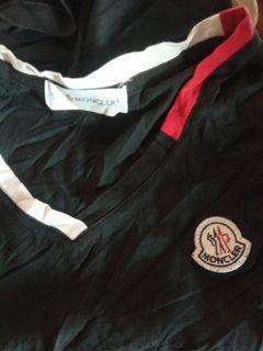 Moncler Black T-shirt with V neckline