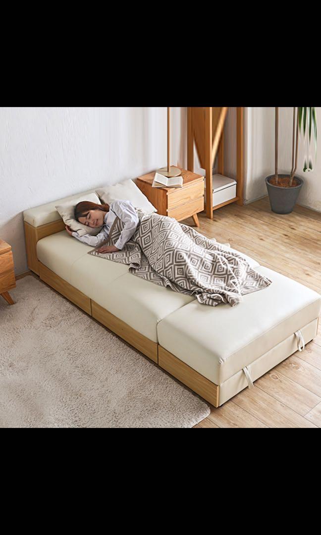 Nordic Japanese Sofa Bed with Storage, Furniture & Home Living