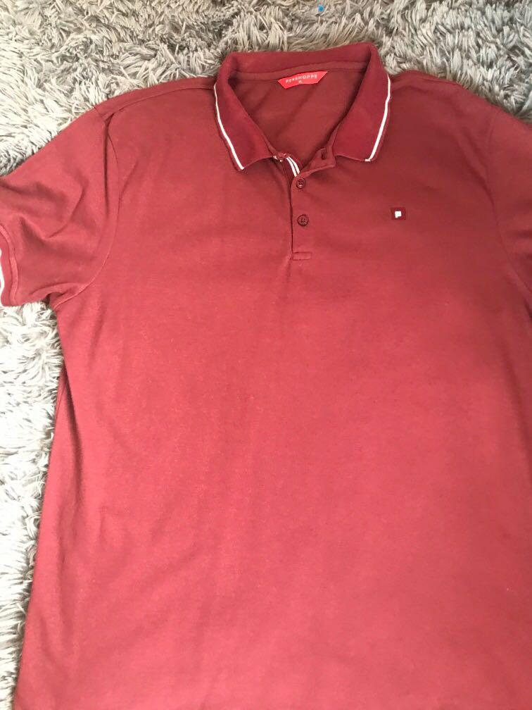 Penshoppe polo top shirt maroon