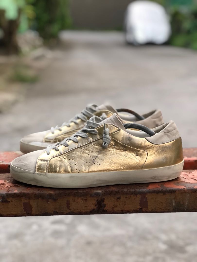 RARE GOLDEN GOOSE GOLD SKATE LOW 