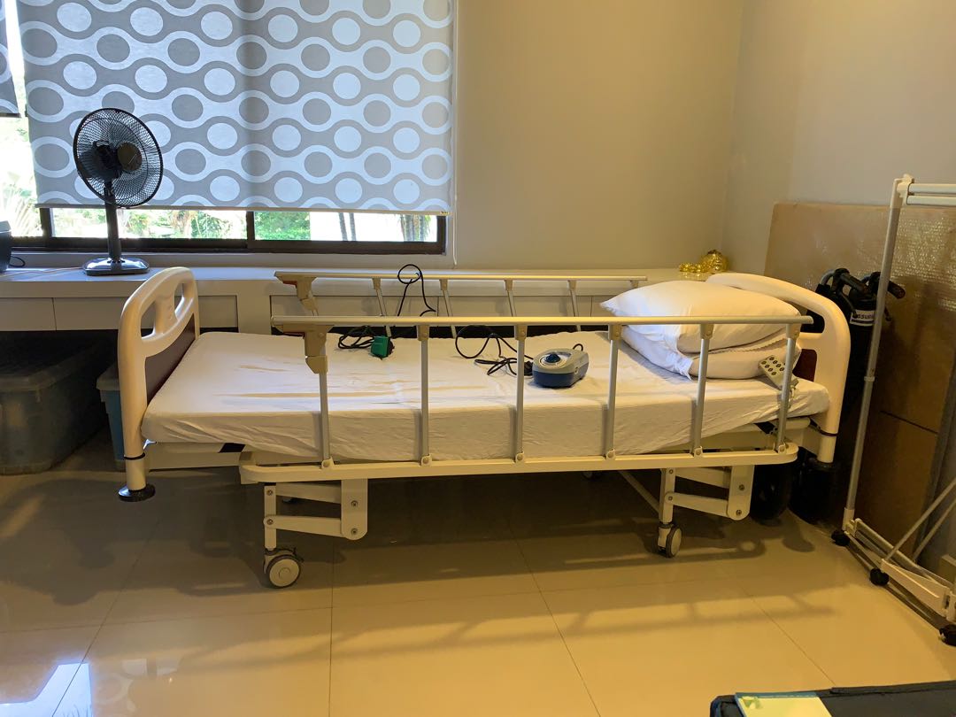 Reclining Hospital Bed for Elderly care, Furniture & Home Living