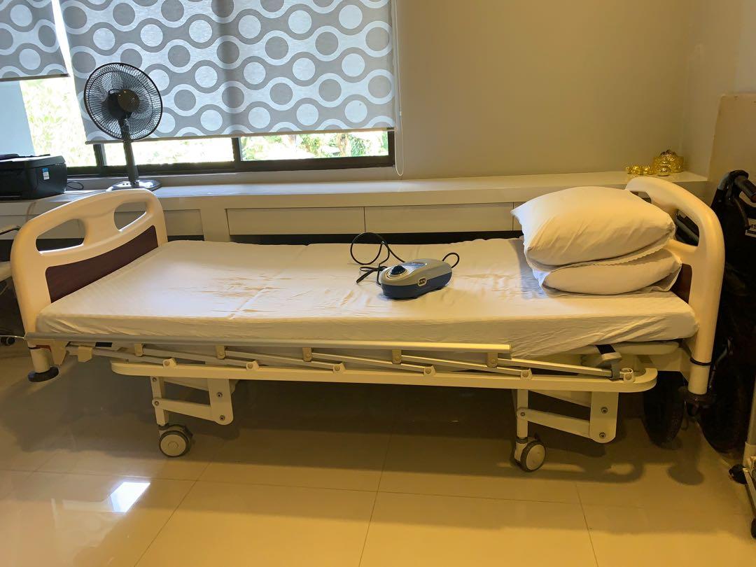 Reclining Hospital Bed for Elderly care, Furniture & Home Living