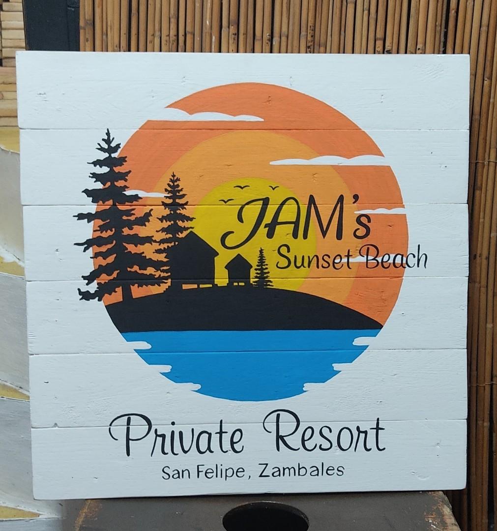 Resort farm cottage beach camping wood signage, Furniture & Home Living