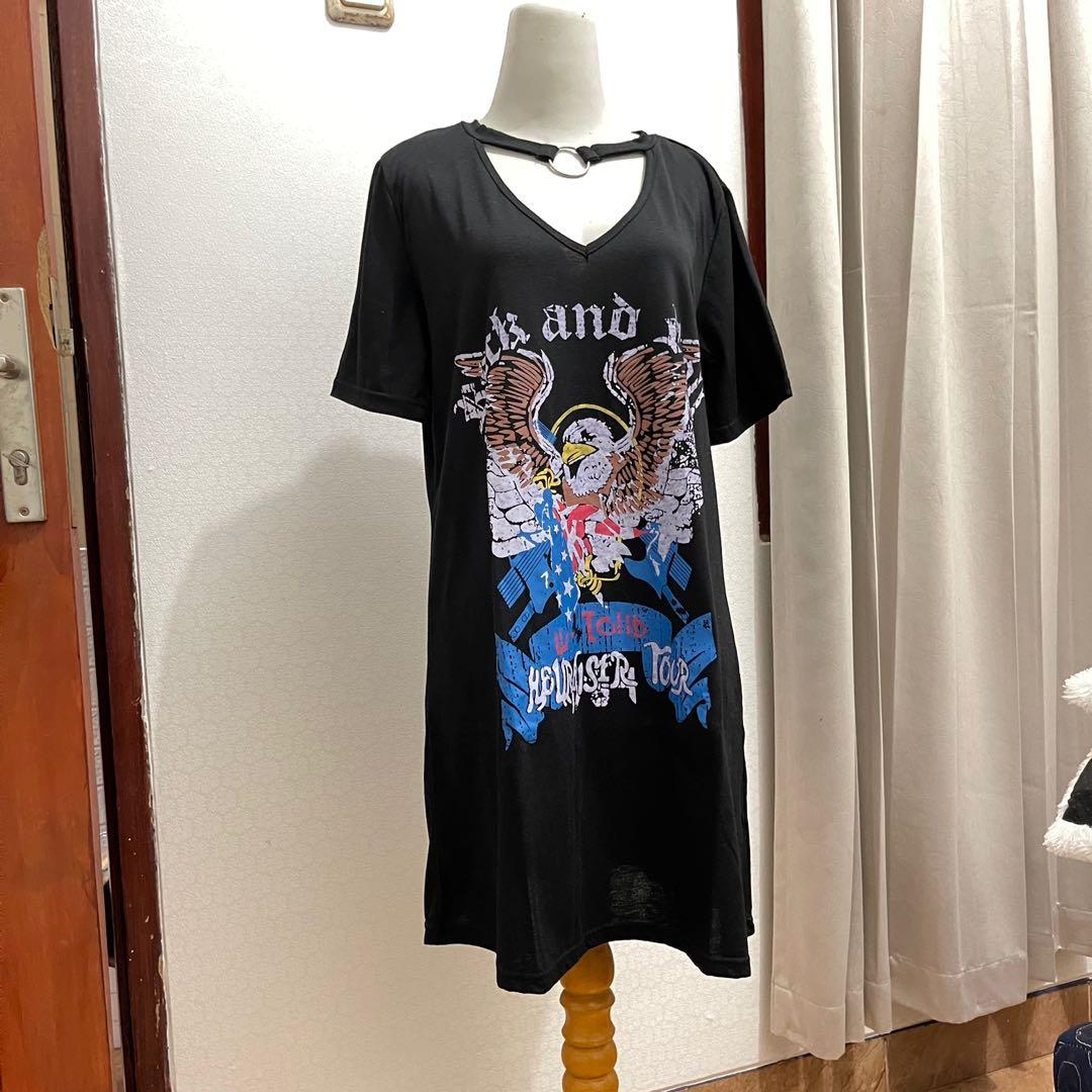 Distressed rockstar t shirt dress store